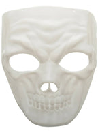 Image of Skeleton Face White Plastic Halloween Costume Mask