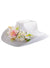 Image of Floral White Lace Cowgirl Costume Hat with Pastel Flowers - Main Image