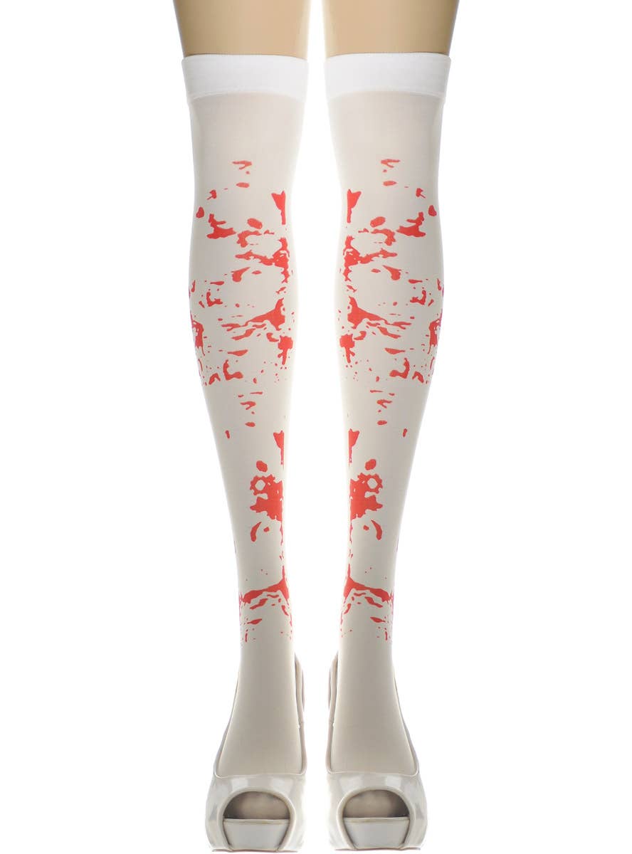 Image of Thigh High Blood Splattered Halloween Womens Stockings