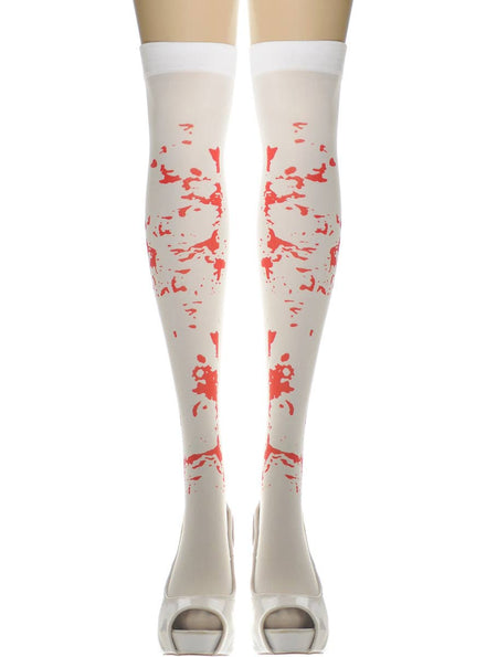 Image of Thigh High Blood Splattered Halloween Womens Stockings