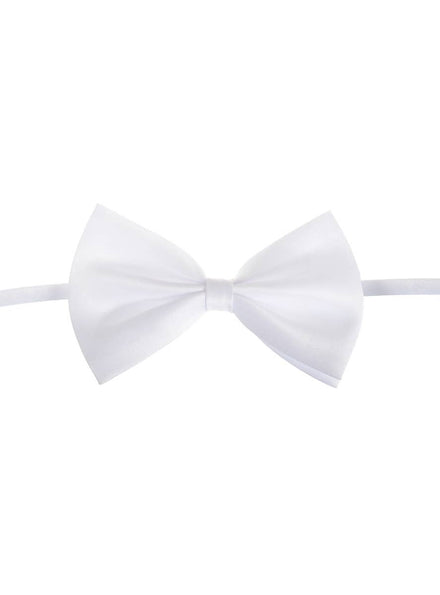 Image of Showman White Satin Bow Tie Costume Accessory - Main Image