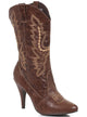 Image of Wild West Brown Leather Look Cowgirl Costume Boots - Main Image