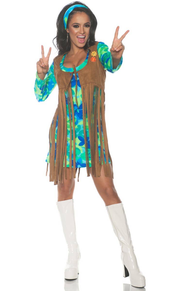 Groovy Womens 1960s Retro Hippie Costume  - Main Image