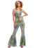 Disco Dancing Queen 70s Metallic Rainbow Swirl Costume Jumpsuit - Main Image