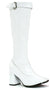 Women's White Vinyl Hippie GoGo Knee High Boots With 3