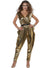 70s Disco Glitz and Glamour Women's Metallic Gold Jumpsuit Costume - Main Image