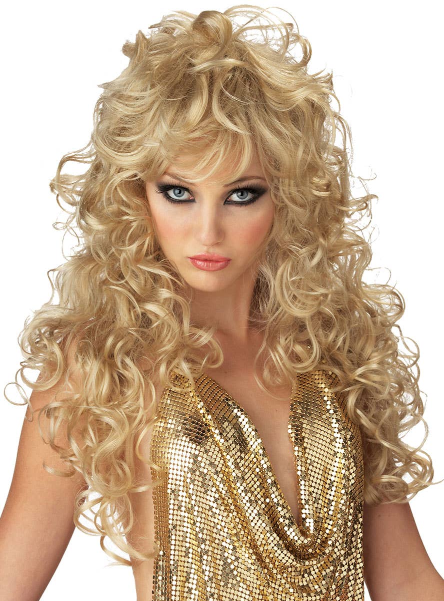 1970's Women's Wavy Blonde Disco Costume Wig