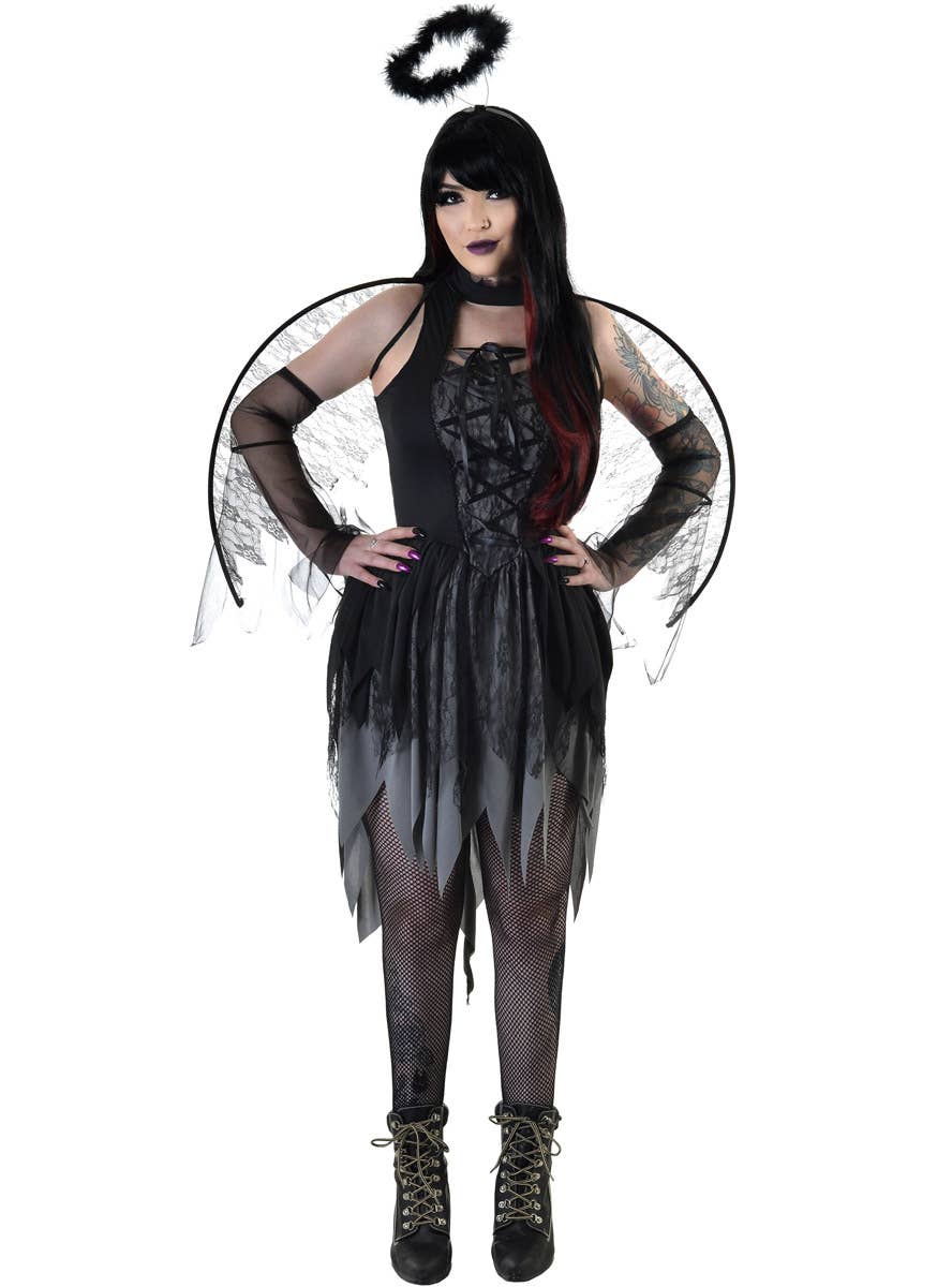 Image of Broken Fallen Angel Women's Halloween Costume - Front View