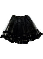 Image of Exquisite Black Tulle Womens Costume Tutu with Ribbon 