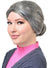 Image of Blended Grey Women's Old Lady Hair Bun Costume Wig