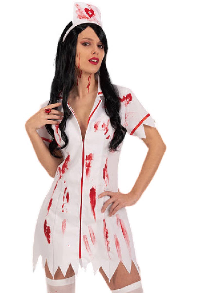 Image of Bloody Nurse Women's Halloween Costume - Close Image