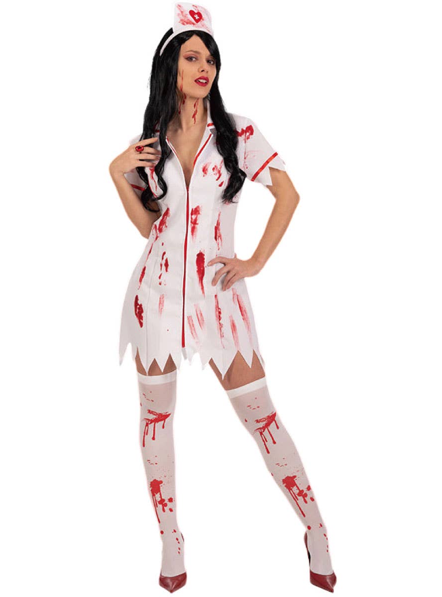Image of Bloody Nurse Women's Halloween Costume - Front Image