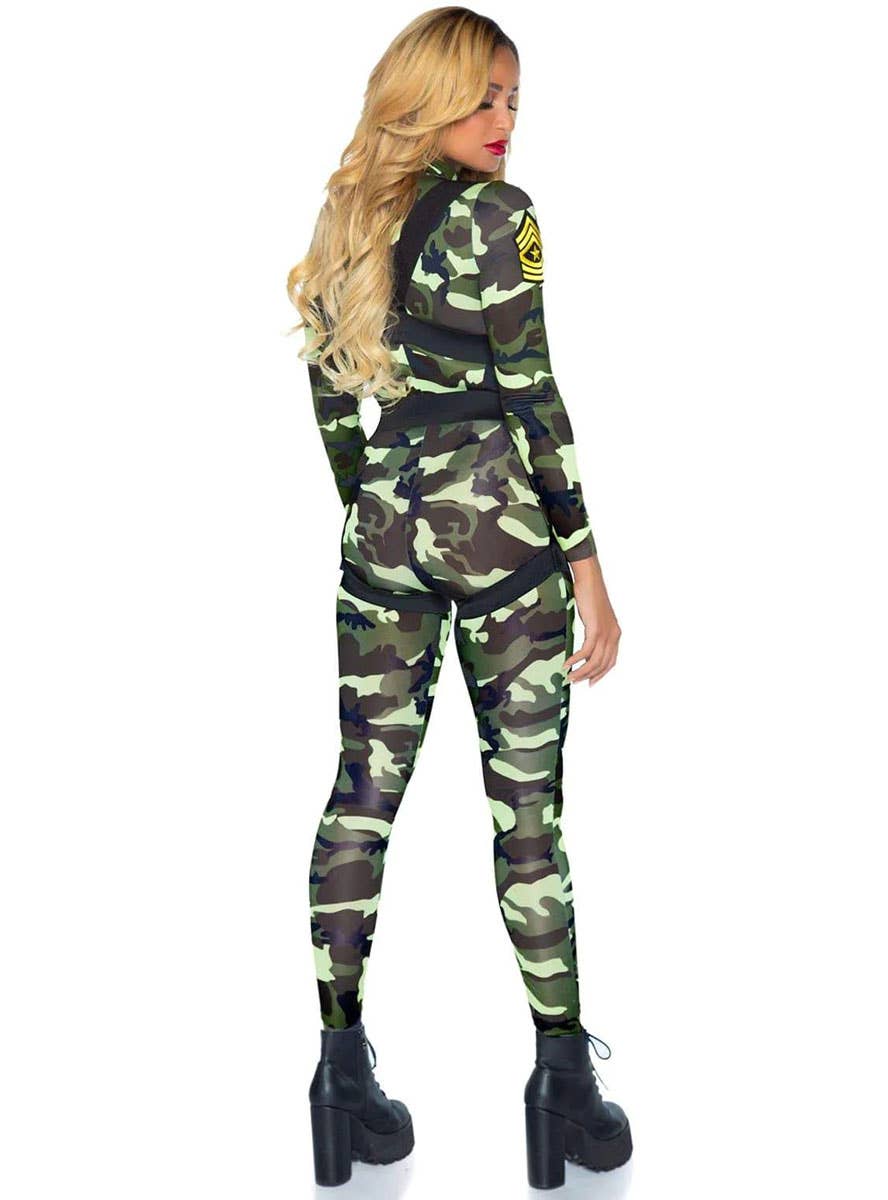 Women's Sexy Army Girl Jumpsuit Costume Image 2
