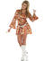 Image of Funky Orange Swirl Womens 1970s Disco Costume