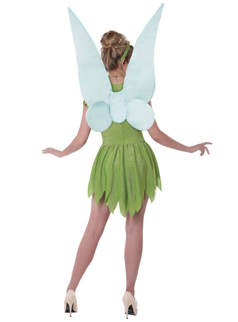 Image of Cute Green Tinkerbell Womens Fairy Costume - Back View