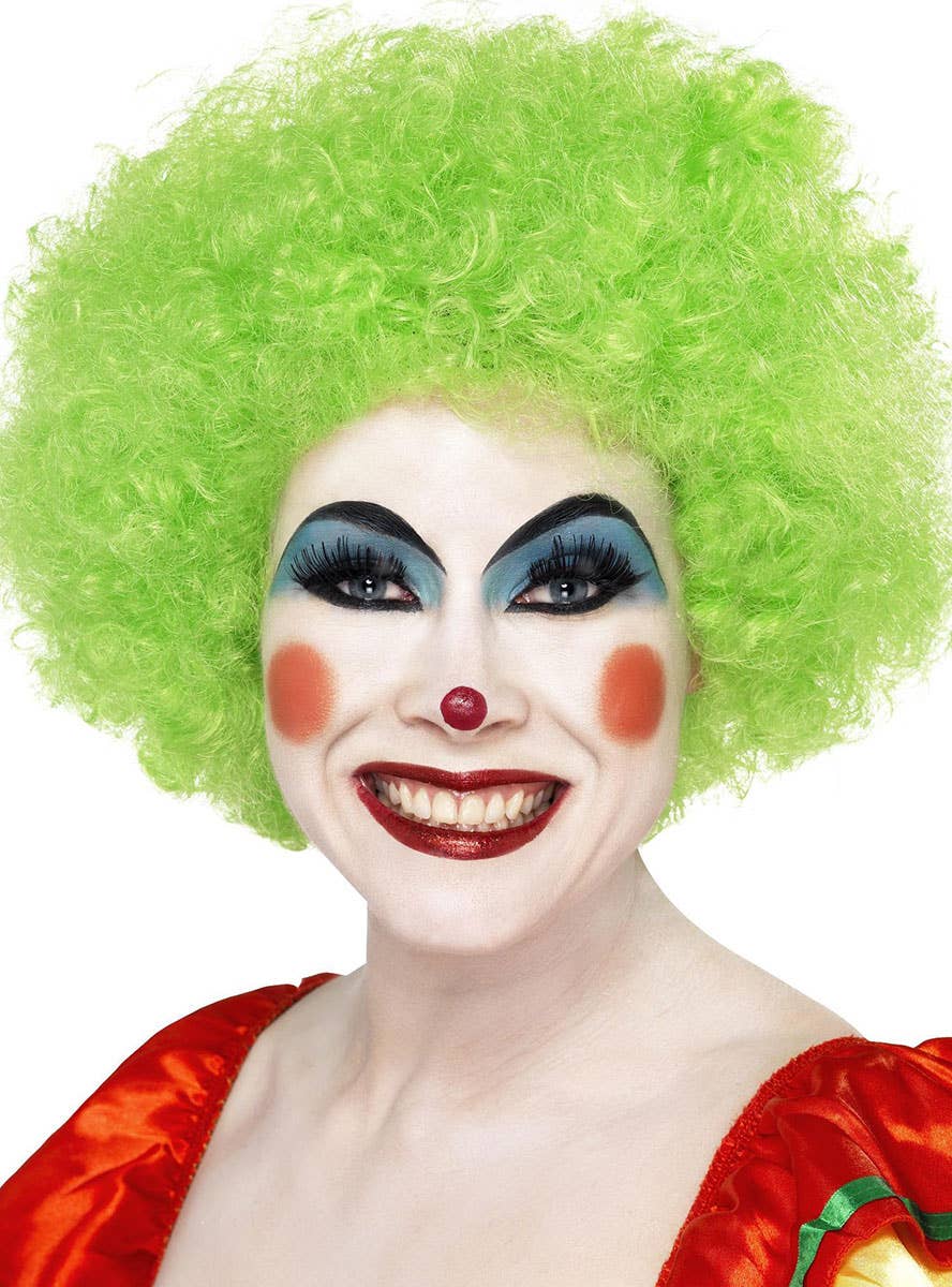 Image of Fluffy Green Clown Afro Women's Costume Wig