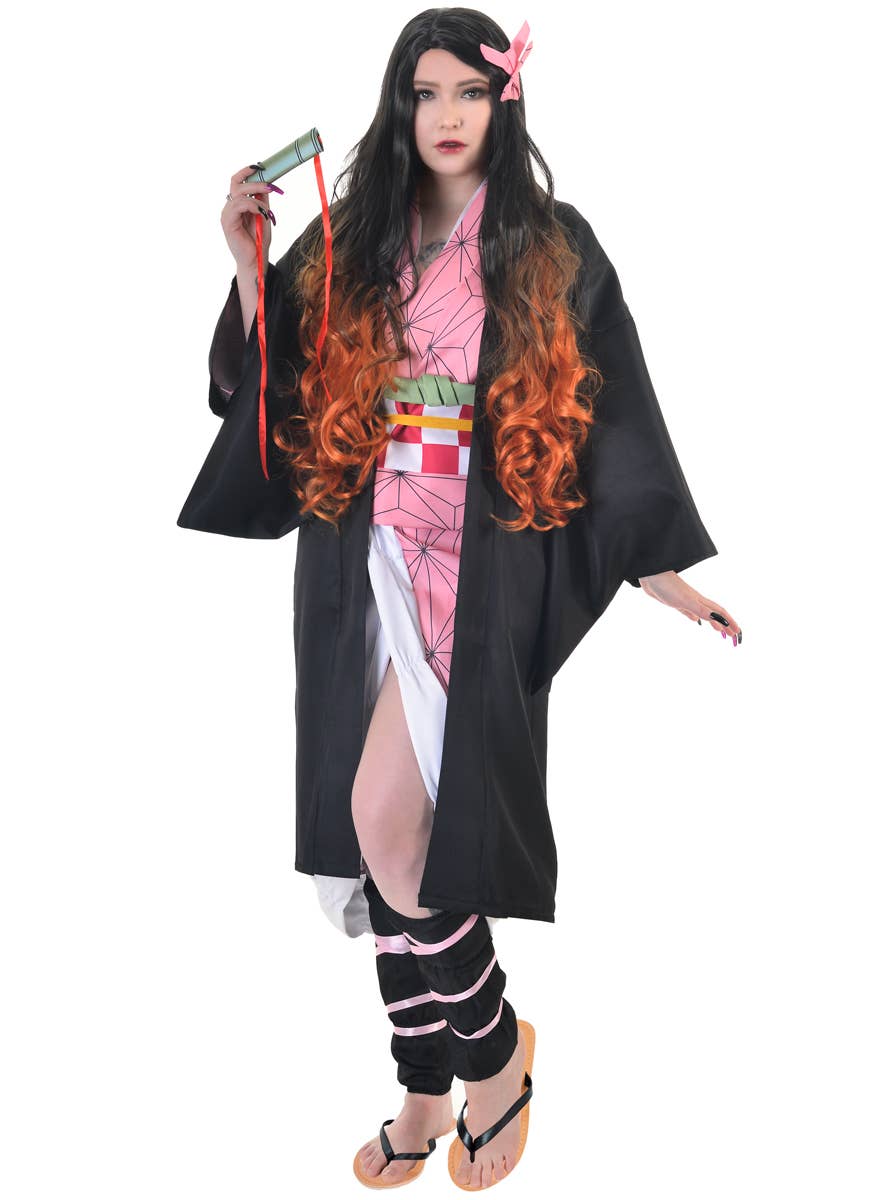 Image of Nezuko Kamado Women's Demon Slayer Cosplay - Front View