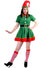 Image of Joyful Green Christmas Elf Women's Fancy Dress Costume - Front View