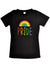 Image of Fitted Black Rainbow Pride Women's Crew Neck Shirt