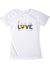 Image of Fitted White Love is Love Women's Crew Neck Shirt
