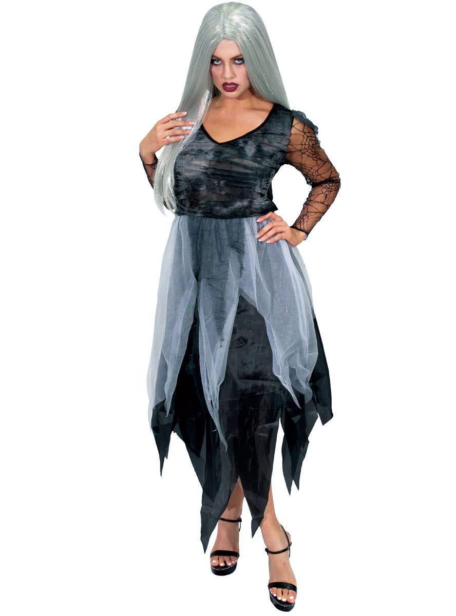 Image of Ghostly Widow Women's Halloween Costume - Main Image