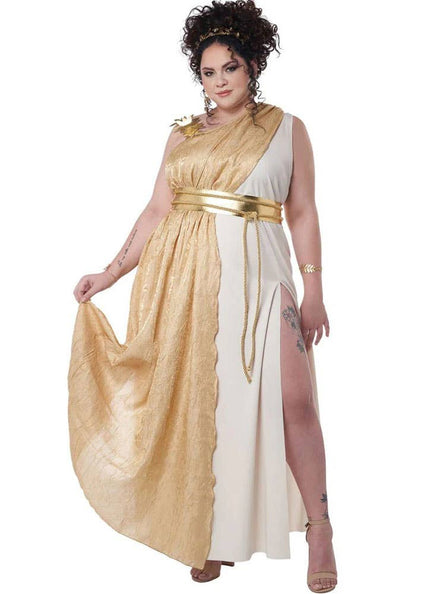 Image of Golden Goddess Women's Plus Size Toga Costume