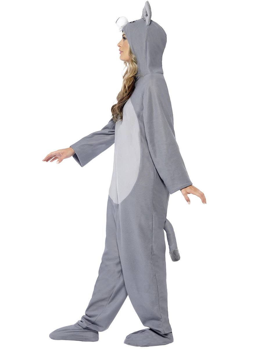 Image of Grey Wolf Women's Animal Onesie Costume - Side Image