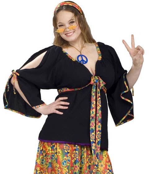 Plus Size Women's Hippy Costume Close Up