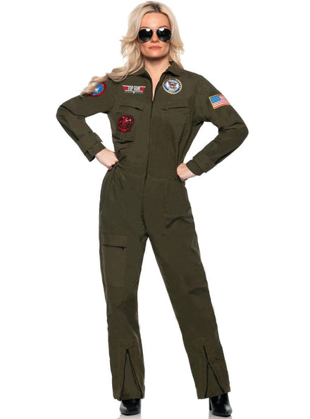 Image of Top Gun Womens Licensed Pilot Flight Suit Costume - Main Image