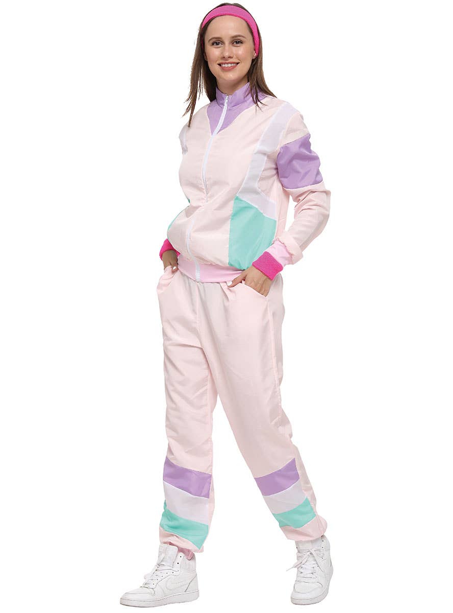 Image of Righteous Pink 1980s Women's Shell Suit Costume - Alternate Image