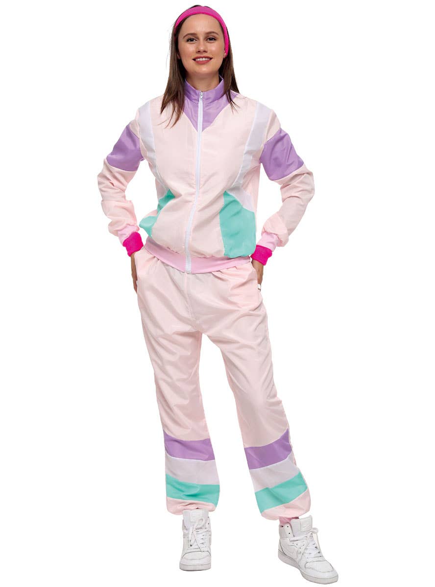 Image of Righteous Pink 1980s Women's Shell Suit Costume - Main Image