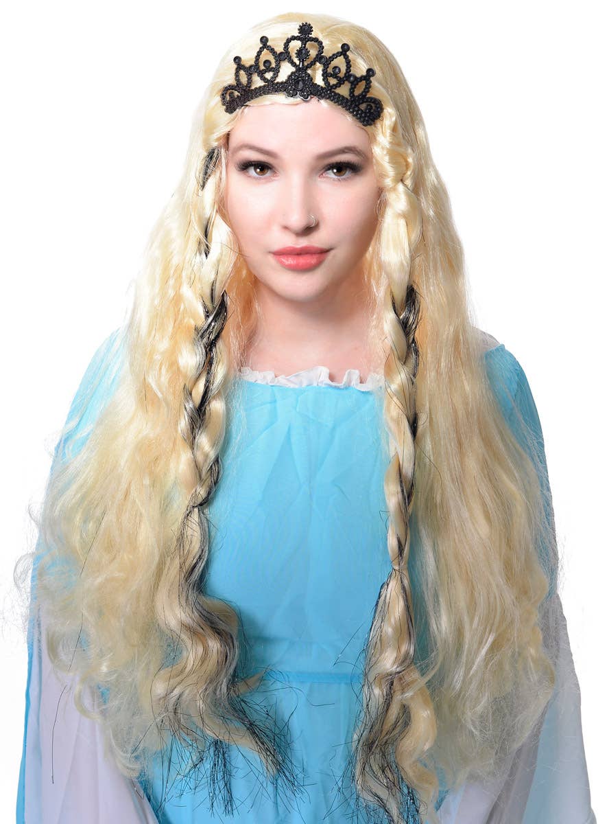 Image of Renaissance Women's Long Blonde Princess Costume Wig