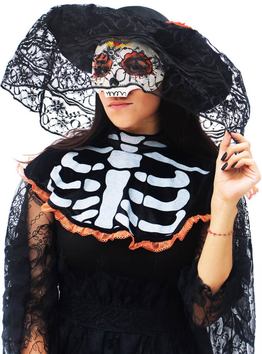 Image of Mrs Catrina Day of the Dead Costume Accessory Set - Alternate Image