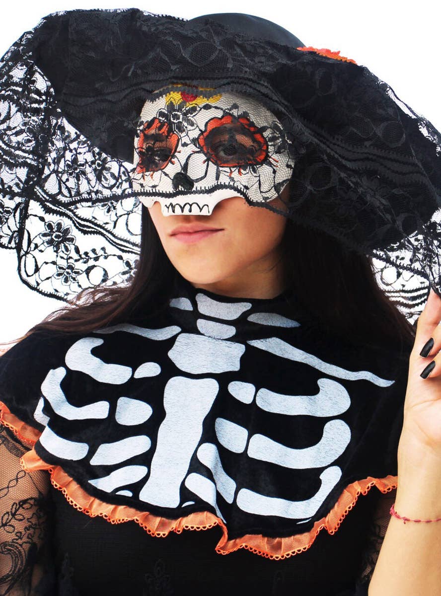 Image of Mrs Catrina Day of the Dead Costume Accessory Set - Close Alternate Image