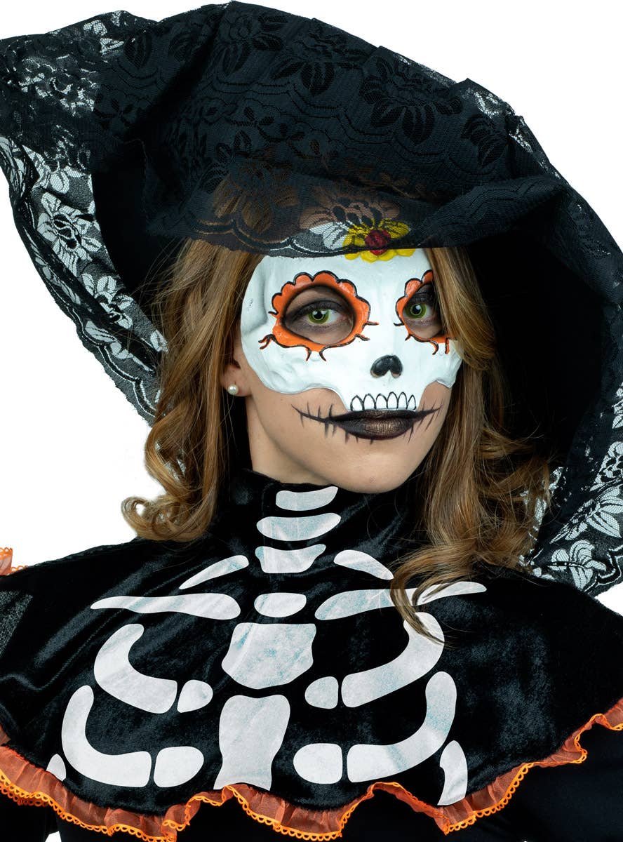 Image of Mrs Catrina Day of the Dead Costume Accessory Set - Close Main Image