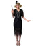 Image of Ravishing Black Sequin 1920's Gatsby Women's Plus Size Costume - Front View