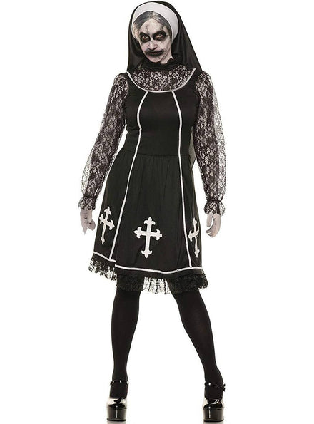 Image of Bad Habit Evil Nun Women's Plus Size Halloween Costume