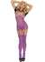 Image of Cut Out Sexy Purple Women's Suspender Bodystocking - Front View