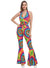 Image of Rainbow Tie Dye Women's 1970s Costume Jumpsuit - Front View