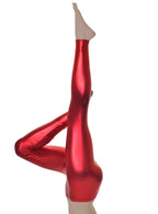 Image Of Metallic Red Full Length Women's Leggings