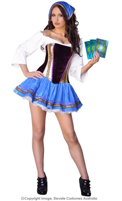 Womens Fortune Teller Gypsy Fancy Dress Costume - Main Image