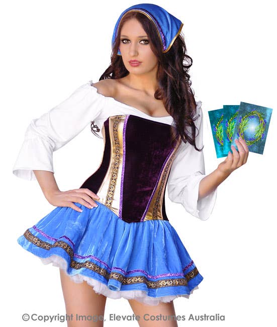 Womens Fortune Teller Gypsy Fancy Dress Costume - Zoom Image