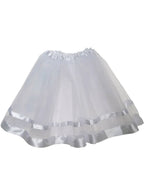 Image of Playful White Tulle Womens Costume Tutu with Ribbons