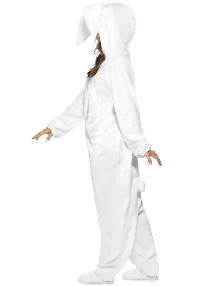 Image of Cute White Bunny Rabbit Women's Costume Onesie - Side View