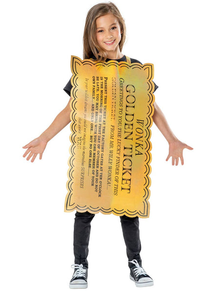 Image of Willy Wonka Golden Ticket Kid's Book Week Costume