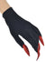 Image of Wrist Length Black Witch Costume Gloves with Red Glitter Nails