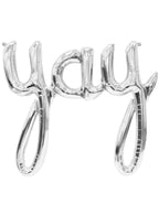 Image of Yay Silver Script Air Fill 114cm Foil Balloon