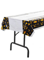 Image of Plastic Spooky Pumpkin Faces Halloween Table Cover