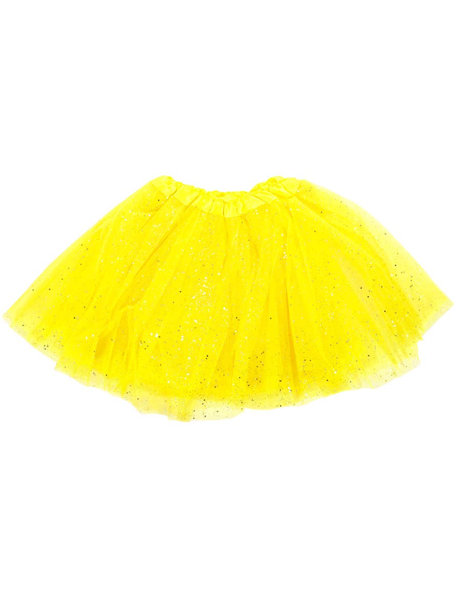 Image of Sparkly Yellow Glitter Tulle 40cm Adults Costume Tutu - Main Image