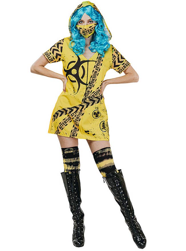 Womens Toxic Yellow Hazmat Halloween Costume